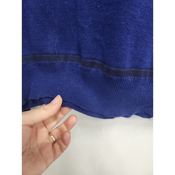 JOE Joseph Abboud Mens Pullover Sweater Large Blue 1/4 Zip Cotton Long Sleeve - Picture 3 of 8